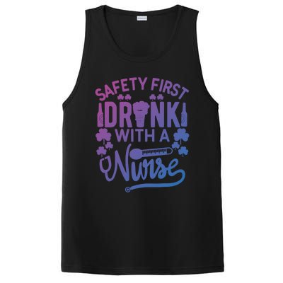 Safety First With A Nurse Gift St Patrick Day Gift PosiCharge Competitor Tank