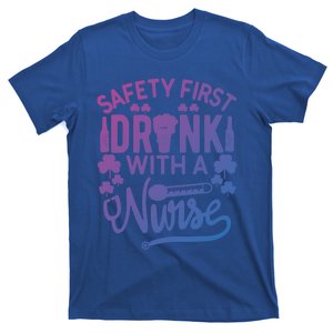 Safety First With A Nurse Gift St Patrick Day Gift T-Shirt