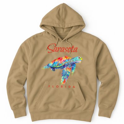 Sarasota Florida Watercolor Sea Turtle Hoodie