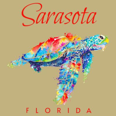 Sarasota Florida Watercolor Sea Turtle T-Shirt