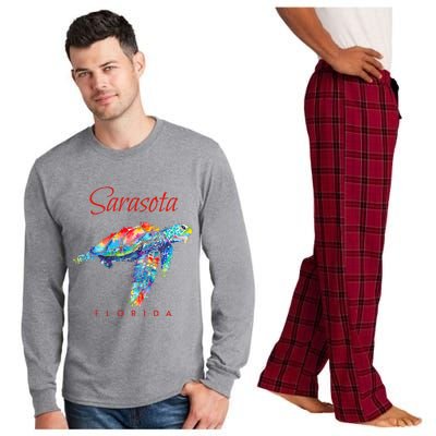 Sarasota Florida Watercolor Sea Turtle Long Sleeve Pajama Set