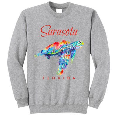 Sarasota Florida Watercolor Sea Turtle Tall Sweatshirt