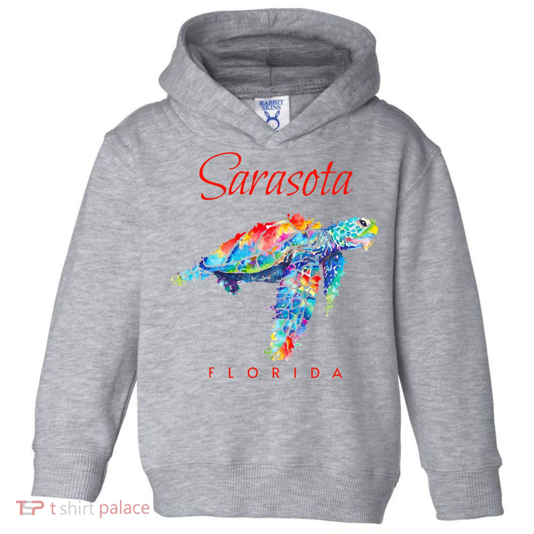 Sarasota Florida Watercolor Sea Turtle Toddler Hoodie