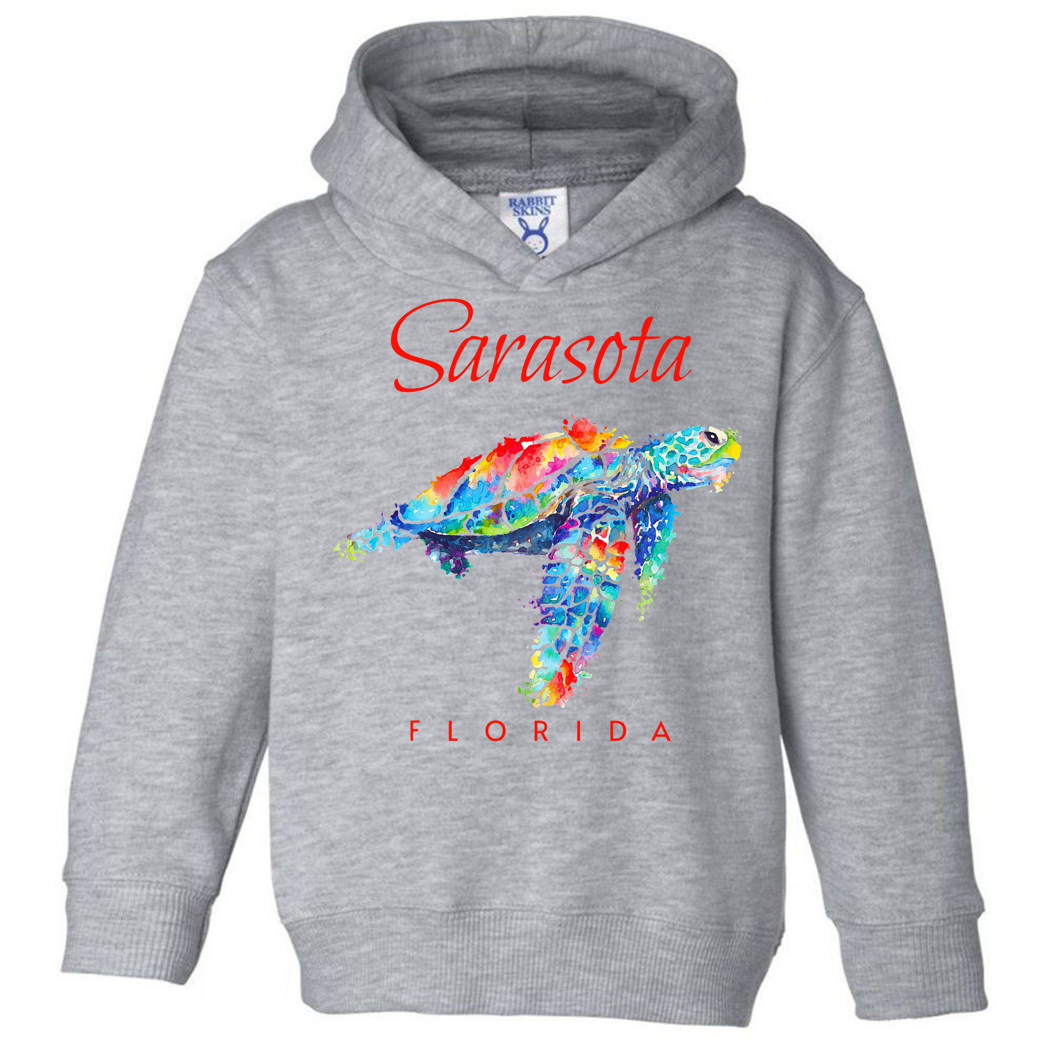 Sarasota Florida Watercolor Sea Turtle Toddler Hoodie
