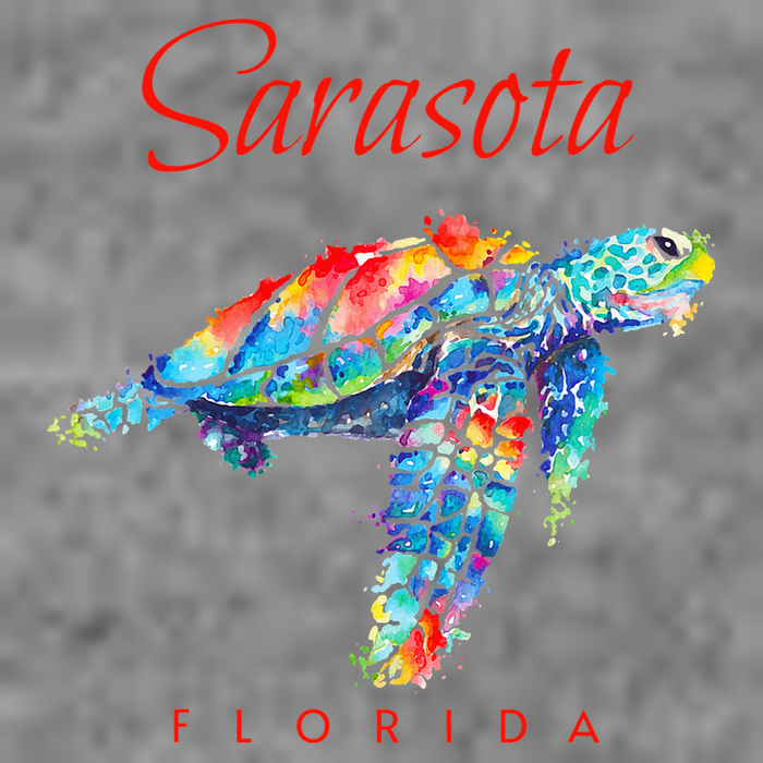 Sarasota Florida Watercolor Sea Turtle Toddler Hoodie