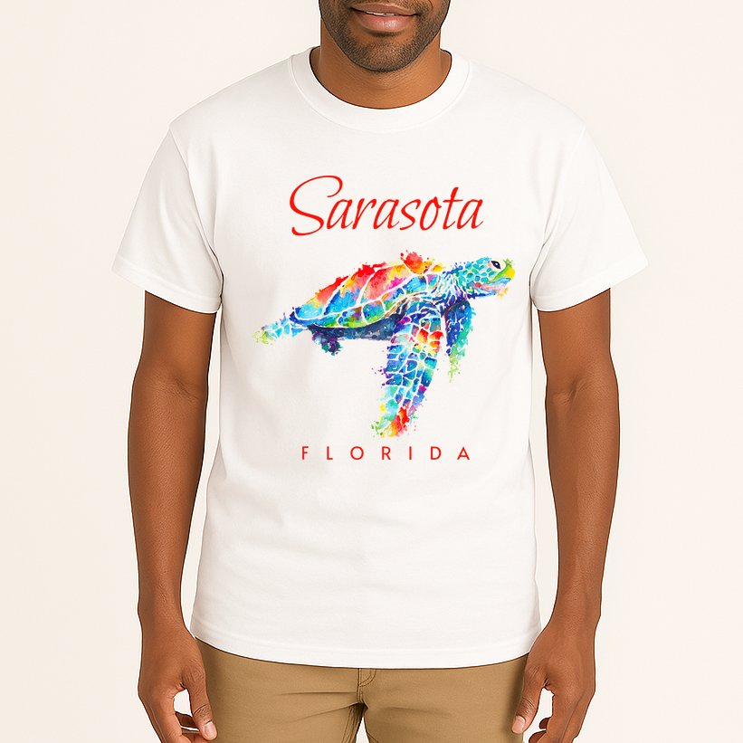 Sarasota Florida Watercolor Sea Turtle Tall T-Shirt