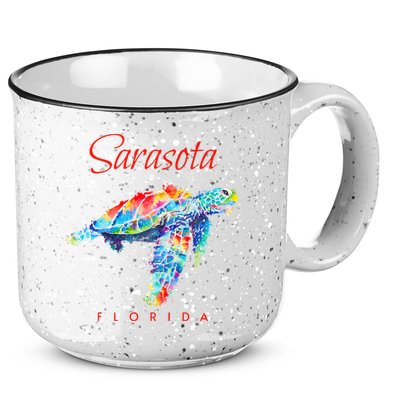 Sarasota Florida Watercolor Sea Turtle 15oz Campfire Ceramic Mug