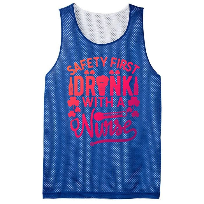 Safety First With A Nurse Gift St Patrick Day Gift Mesh Reversible Basketball Jersey Tank