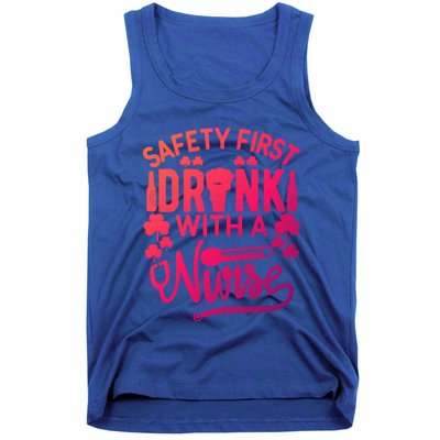 Safety First With A Nurse Gift St Patrick Day Gift Tank Top