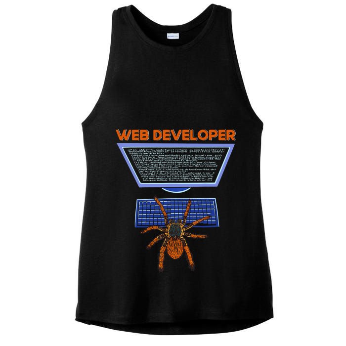 Spider Funny Web Software Developer Ladies PosiCharge Tri-Blend Wicking Tank