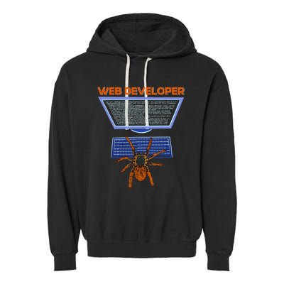 Spider Funny Web Software Developer Garment-Dyed Fleece Hoodie