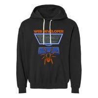 Spider Funny Web Software Developer Garment-Dyed Fleece Hoodie