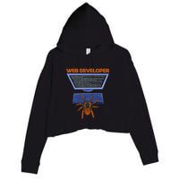 Spider Funny Web Software Developer Crop Fleece Hoodie