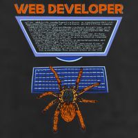 Spider Funny Web Software Developer Crop Fleece Hoodie