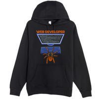 Spider Funny Web Software Developer Premium Pullover Hoodie