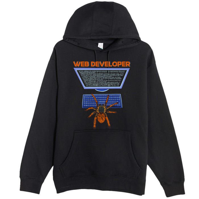 Spider Funny Web Software Developer Premium Pullover Hoodie