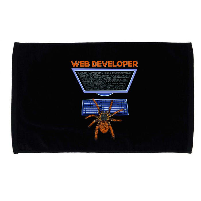 Spider Funny Web Software Developer Microfiber Hand Towel