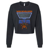 Spider Funny Web Software Developer Cropped Pullover Crew