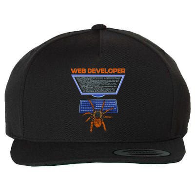Spider Funny Web Software Developer Wool Snapback Cap