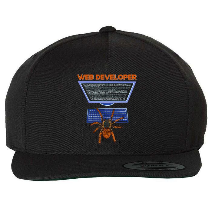 Spider Funny Web Software Developer Wool Snapback Cap