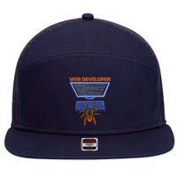 Spider Funny Web Software Developer 7 Panel Mesh Trucker Snapback Hat
