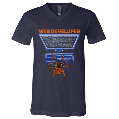 Spider Funny Web Software Developer V-Neck T-Shirt