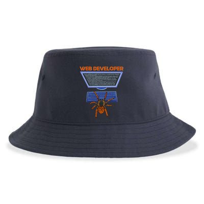 Spider Funny Web Software Developer Sustainable Bucket Hat