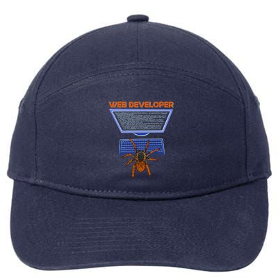 Spider Funny Web Software Developer 7-Panel Snapback Hat