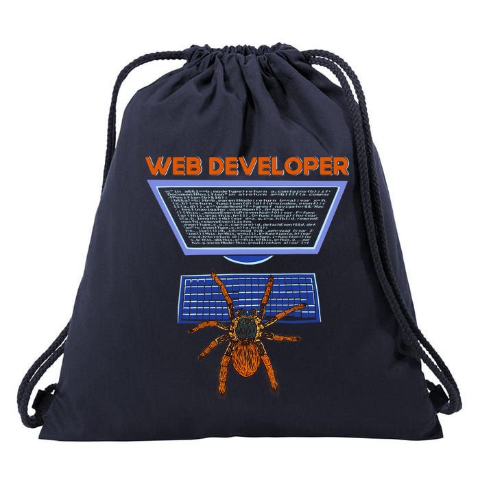 Spider Funny Web Software Developer Drawstring Bag