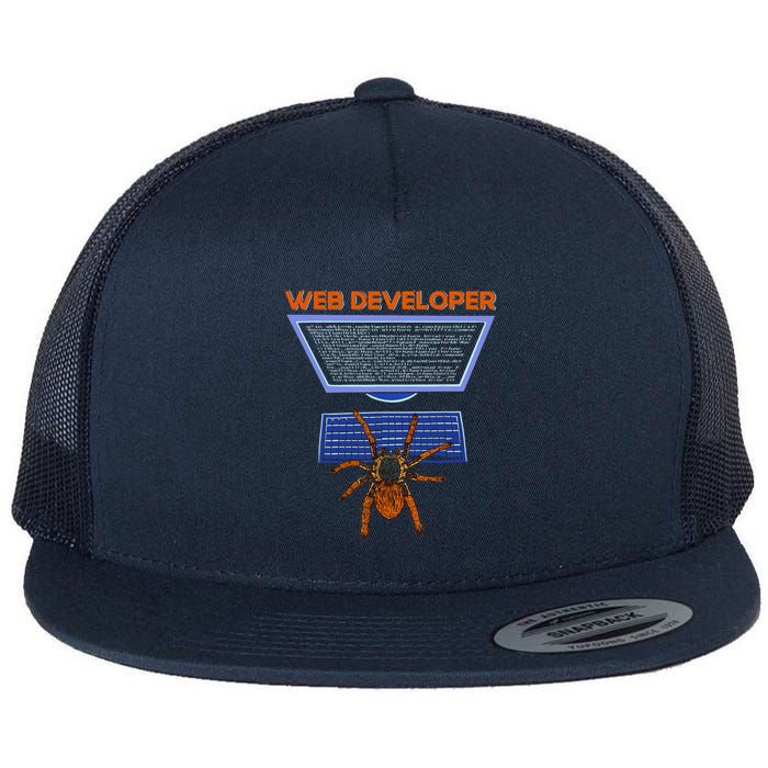 Spider Funny Web Software Developer Flatbill Hat