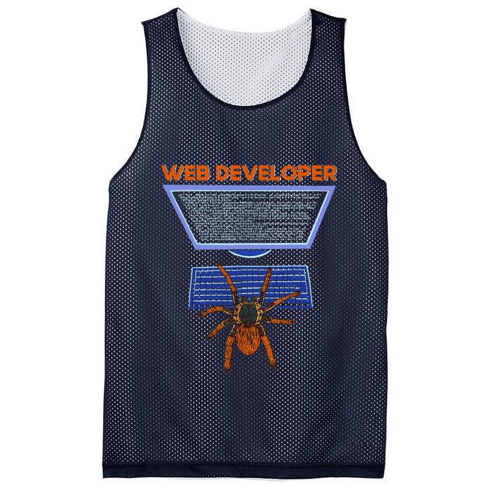 Spider Funny Web Software Developer Mesh Reversible Basketball Jersey Tank