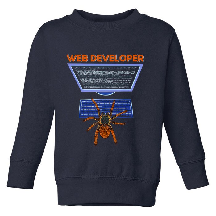 Spider Funny Web Software Developer Toddler Sweatshirt