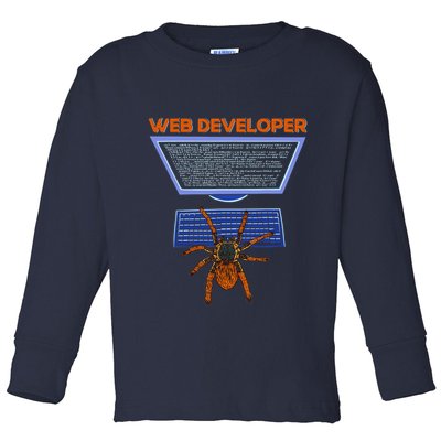 Spider Funny Web Software Developer Toddler Long Sleeve Shirt