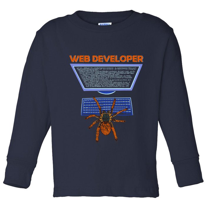 Spider Funny Web Software Developer Toddler Long Sleeve Shirt