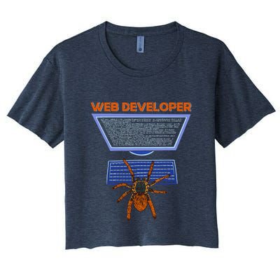 Spider Funny Web Software Developer Crop Top