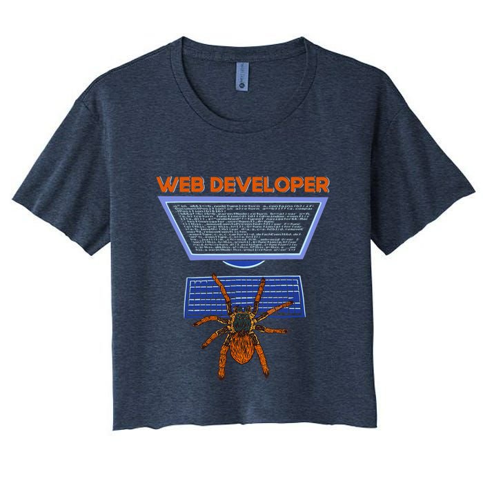Spider Funny Web Software Developer Crop Top