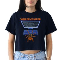 Spider Funny Web Software Developer Crop Top