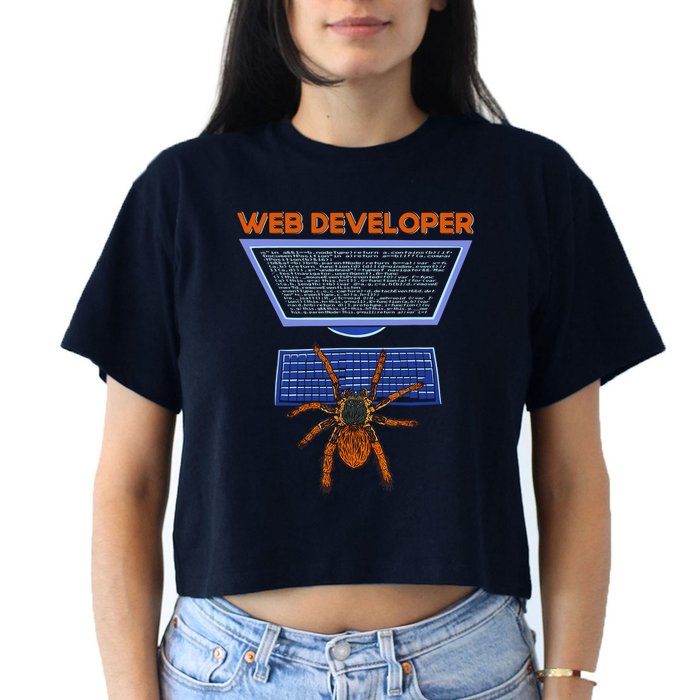 Spider Funny Web Software Developer Crop Top