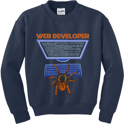 Spider Funny Web Software Developer Kids Sweatshirt