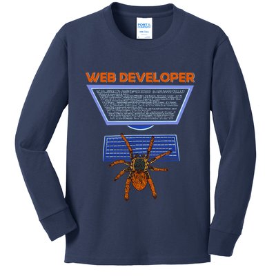 Spider Funny Web Software Developer Kids Long Sleeve Shirt
