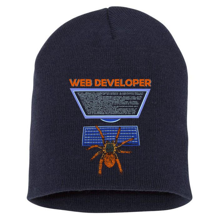 Spider Funny Web Software Developer Short Acrylic Beanie