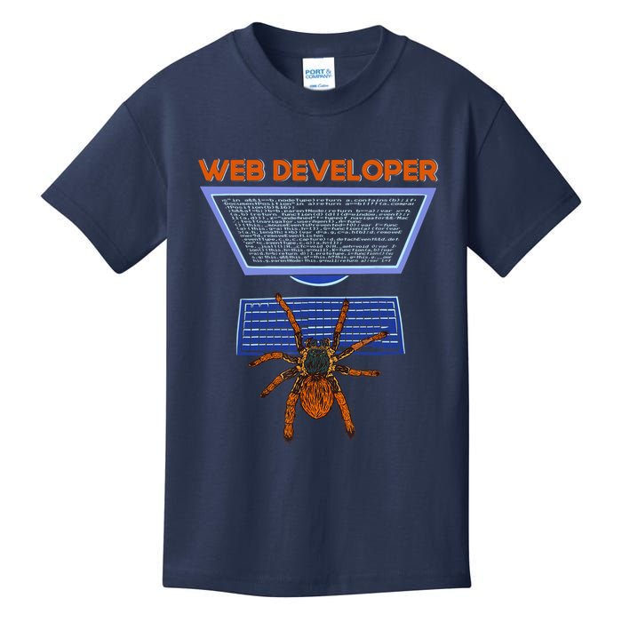 Spider Funny Web Software Developer Kids T-Shirt