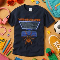 Spider Funny Web Software Developer Kids T-Shirt