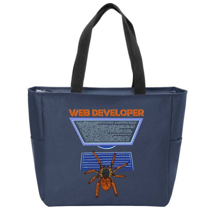 Spider Funny Web Software Developer Zip Tote Bag