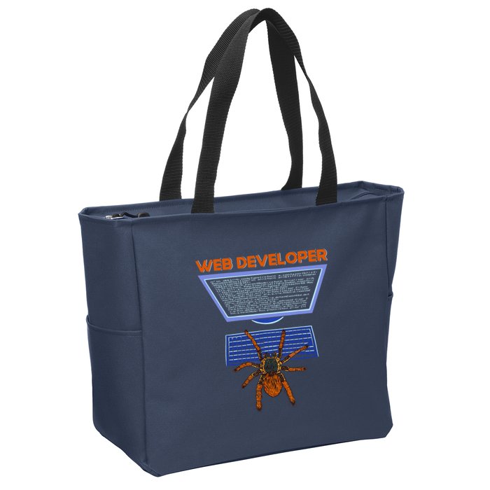 Spider Funny Web Software Developer Zip Tote Bag