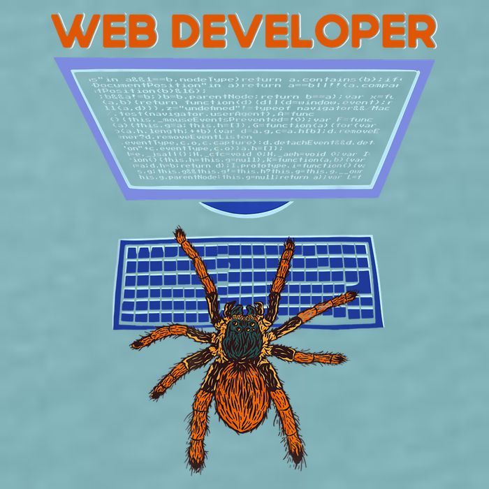 Spider Funny Web Software Developer Sueded Cloud Jersey T-Shirt