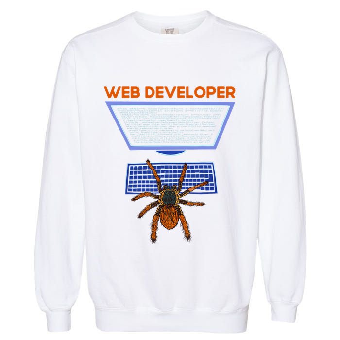 Spider Funny Web Software Developer Garment-Dyed Sweatshirt