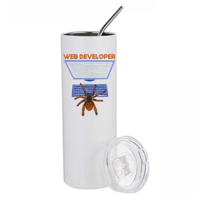 Spider Funny Web Software Developer Stainless Steel Tumbler