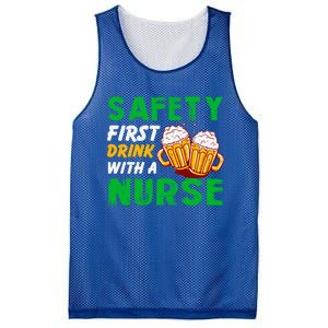 Safety First With A Nurse St Patricks Day Ing Funny Gift Mesh Reversible Basketball Jersey Tank