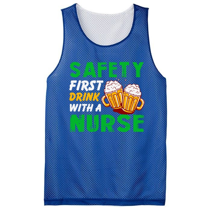 Safety First With A Nurse St Patricks Day Ing Funny Gift Mesh Reversible Basketball Jersey Tank